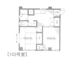 ヴィラヨシダ鳩ケ谷 2DKの間取図画像