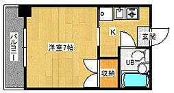 スコールビル 3階1Kの間取り