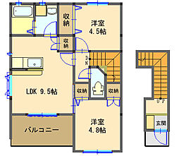 アンテクゥールA 2LDKの間取図画像