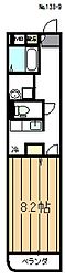 ラフィネ上浜 1Kの間取図画像