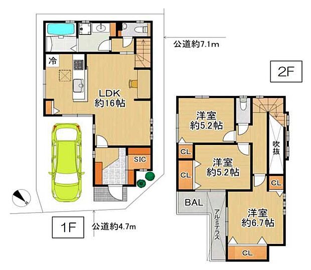 ＪＲ片町線 鴻池新田駅まで 徒歩20分(3LDK)の間取り