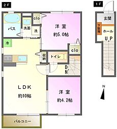 ファミール・コスモス 2LDKの間取図画像