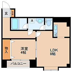 リエス春日町 4階1LDKの間取り
