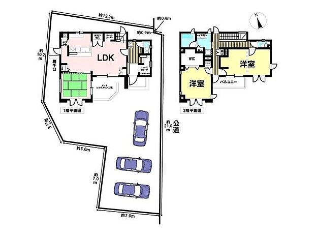 あま市七宝町鷹居3丁目　中古一戸建て(3LDK)の間取り