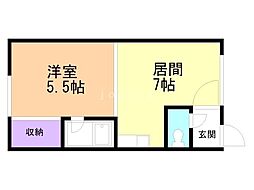 GREENHEIGHTS514 1DKの間取図画像