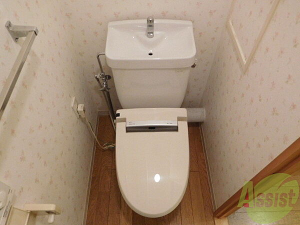 画像10:タオル掛け付き真っ白おトイレです