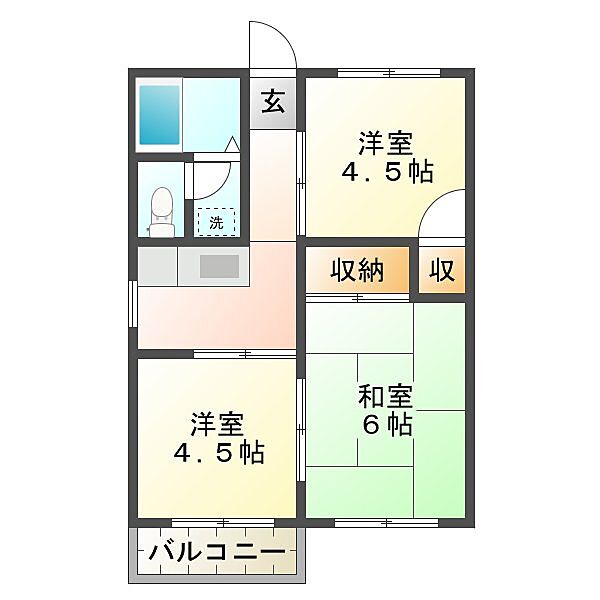 アップルハウス 206｜三重県津市久居新町(賃貸アパート3K・2階・40.00㎡)の写真 その2
