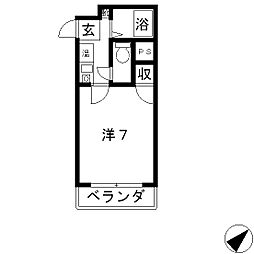 アクセス春日 1Kの間取図画像