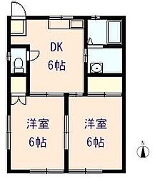 かんふぁたぶる 2DKの間取図画像