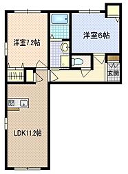 サザンコート・A 2LDKの間取図画像