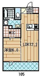JR常磐線 東海駅 徒歩17分の賃貸アパート 1階1LDKの間取り