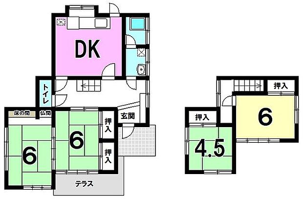 千年2丁目　中古戸建(4DK)の間取り