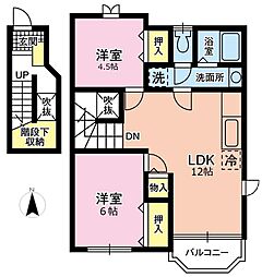 スカイシティー7 2LDKの間取図画像
