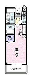 フレルミエール 1Kの間取図画像