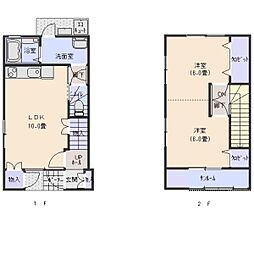 エコ・フィールズ中曽根A棟 1階2LDKの間取り