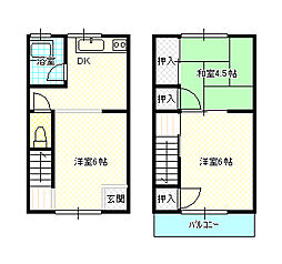 福田コーポ 3DKの間取図画像