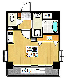サンヒルズ松風 ワンルームの間取図画像