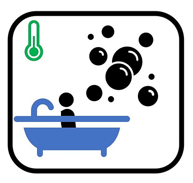 ミストサウナ　浴室全体を温めるので、洗い場にいても寒くありません。体や髪を洗いながら、同時にミストサウナで体の中まで温められるので、湯船にゆっくり浸かる時間がない時や、忙しい方にもおすすめです。