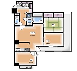 マートルコート調布3 3LDKの間取図画像