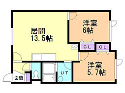 ハーベストハイツ A棟 B棟 2階