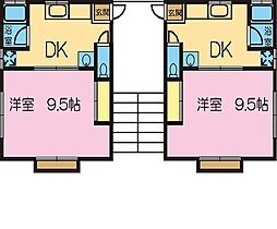 Yハイツ連取 2階1DKの間取り