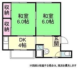 日経社コーポ 2階2Kの間取り