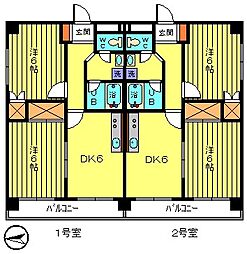 長庄ビル 2DKの間取図画像
