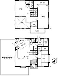 九十九里町真亀　レンガの建物 3LDKの間取り