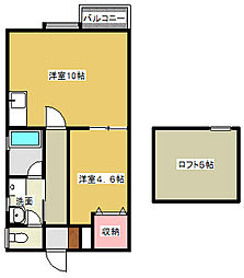 ラ・グリシーヌ・f 1SLDKの間取図画像