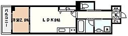Ulysses芦屋(ユリシス芦屋) 2階1LDKの間取り