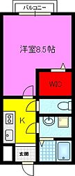アヴァント 1Kの間取図画像