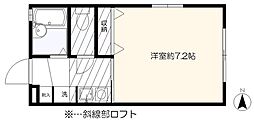 JR中央線 国分寺駅 徒歩8分の賃貸アパート 1階1Kの間取り