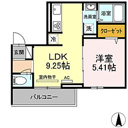 ホライゾンII 3階1LDKの間取り