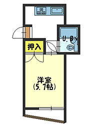 セサミ南田 1Kの間取図画像