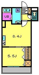 カーサアリビオ 1LDKの間取図画像