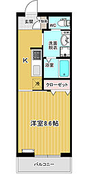 グランアーブル春日 1Kの間取図画像