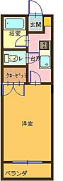 センチュリーハイツA 1階1Kの間取り