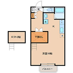 サンキャッスル16 ワンルームの間取図画像