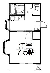 メゾン栗山 1Kの間取図画像