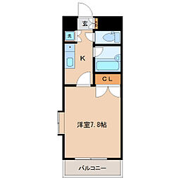 仙台市営南北線 北四番丁駅 徒歩10分の賃貸マンション 8階1Kの間取り