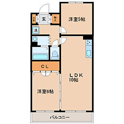 ブエナビスタ東六番丁 2LDKの間取図画像