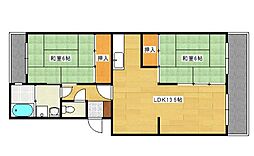 広島電鉄宮島線 商工センター入口駅 徒歩16分の賃貸マンション 4階2LDKの間取り