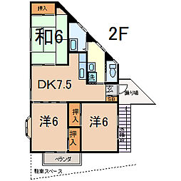 ジョイム川端 3DKの間取図画像