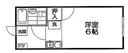 アビタシオン下井草 ワンルームの間取図画像