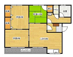 JR芸備線 戸坂駅 徒歩13分の賃貸マンション 2階3LDKの間取り