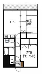 コモド花山手 3階2LDKの間取り