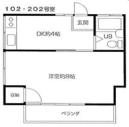 TKハイツ 2階1DKの間取り