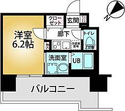 Osaka Metro千日前線 日本橋駅 徒歩7分の賃貸マンション 6階1Kの間取り