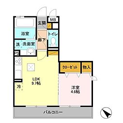 ロイヤルプラザ 1LDKの間取図画像