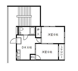 第５コーワコーポ 3階2DKの間取り